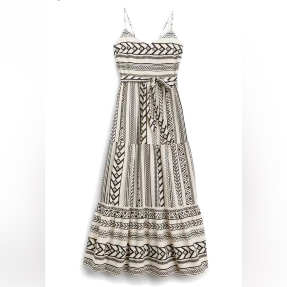 Vero Moda Black and White Patterned Maxi Dress Small